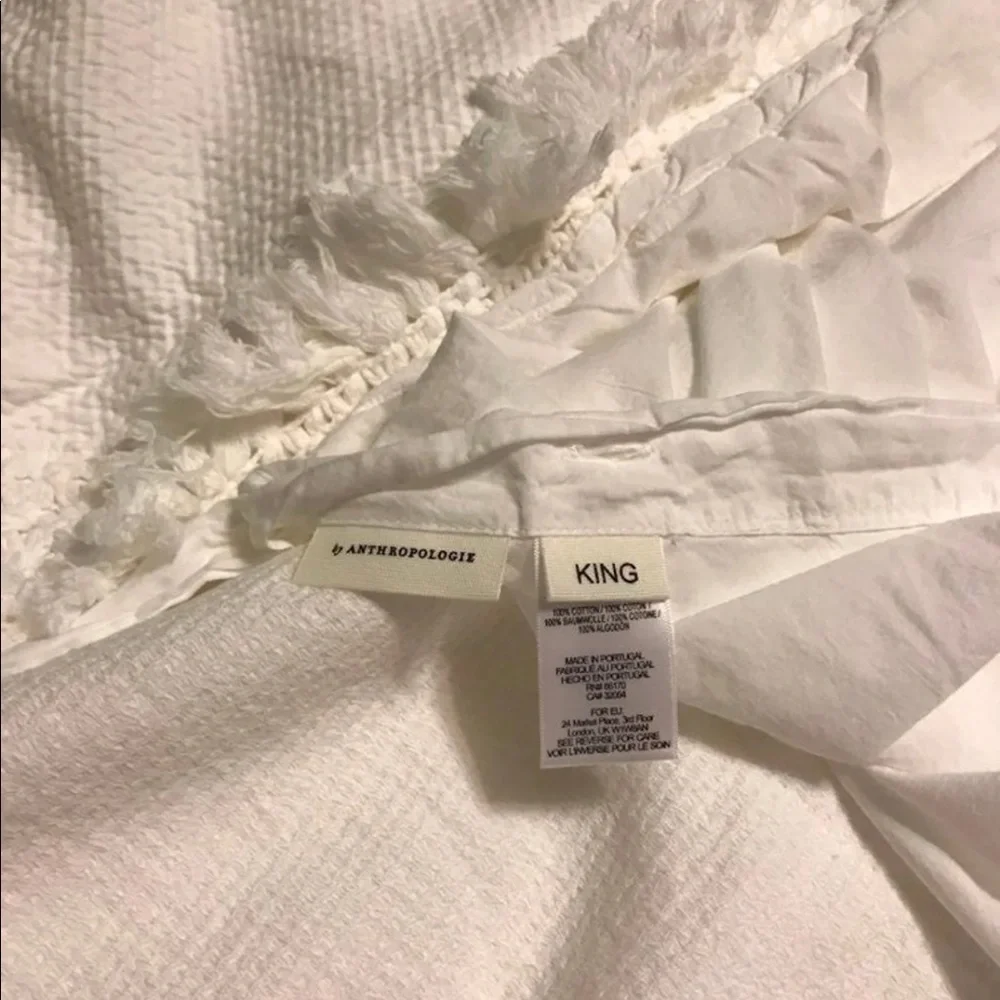 New Anthropologie Matelasse Liora Duvet Cover King plus 1 sham